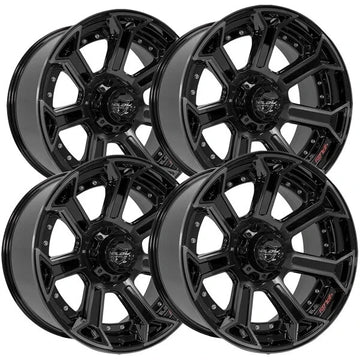 (Set of 4) 4Play Gen2 4P70 22x12 6x135/6x5.5" -44mm Black/Tint Wheels Rims