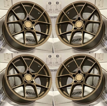 19" Aodhan AH11 Wheels 19x8.5 +35 5x114.3 Bronze Rims Set 73.1
