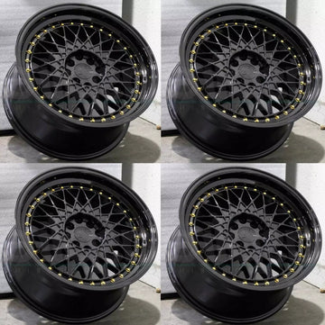 16" AodHan AH05 Wheels 16x8 4x100 / 4x114.3 +15 Gloss Black AH5 Rims Set 4