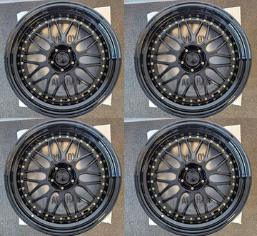 19x9.5 Aodhan AH02 AH2 5x112 +35 Gloss Black 19" Wheels Rims Set(4) 66.6