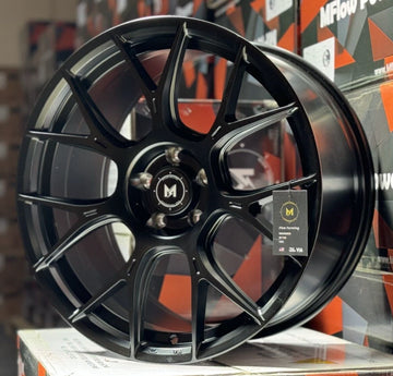 4 Pcs 18x9.5 +38 5x112 MFlow MFR1 Matte Black Wheels 18" Rims Set