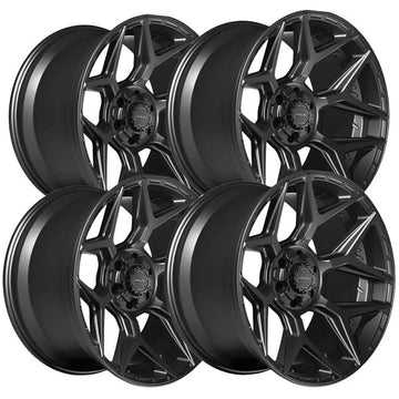 (Set of 4) 4Play Gen3 4P06 24x10 6x135/6x5.5" +18mm Matte Black Wheels Rims