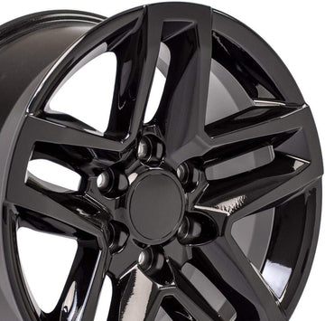OE Wheels LLC 18 inch Rim Fits Chevy Silverado Trail Boss Wheel CV34B 18x8.5 Black Wheel Hollander 5911, Set of 4