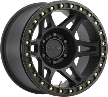 Method Race Wheels MR106 Beadlock Matte Black Wheel with Aluminum (17 x 9. inches /8 x 6 mm, -44 mm Offset) Set of 4