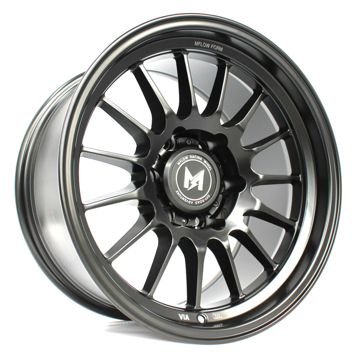 4 New MF04 17x9 -12 6x135 87.1 MFlow Off-Road Wheels Black Fit Ford F ...