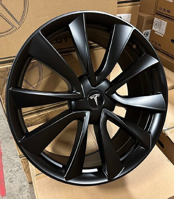 (4) PCS 19" Wheels For Tesla Model 3 Y Matte Black 19x8.5 5x114.3 Rims Set