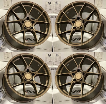 19" Aodhan AH11 Wheels 19x8.5/19x9.5 +35 5x114.3 Bronze Staggered Rims 73.1 Set