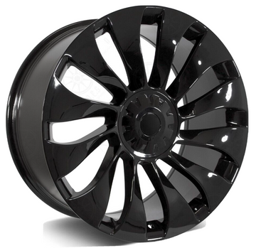 21" WHEELS FOR TESLA MODEL Y 21x9 / 21x10.5 5x114.3 UBERTURBINE GLOSS BLACK SET
