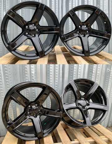22" HC2 Hellraiser Gloss Black Wheels Fits Dodge Charger Challenger Magnum SET 4