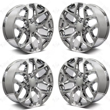 24" Chrome Snowflake Wheels For Chevy Silverado GMC Tahoe Yukon Denali 24x10