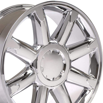 OE Wheels LLC 20 inch Rims Fit pre-2019 Silverado Sierra pre-2021 Tahoe Suburban Yukon Escalade CV85 20x8.5 Chrome Wheel Hollander 5304, Set of 4