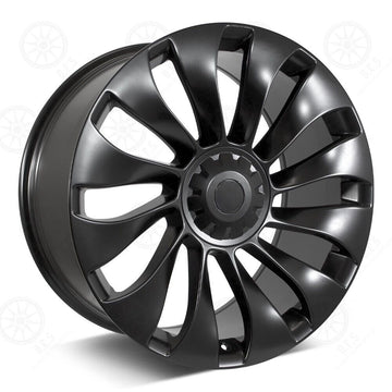 19" WHEELS FOR TESLA MODEL 3 Y SET OF 4 19x8.5 5x114.3 SATIN BLACK RIMS