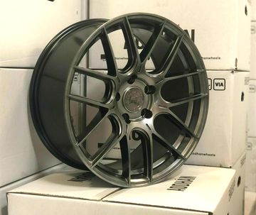 18x9.5 +35 Aodhan AH-X AH10 5x120 Hyper Black 18 In Wheels Rims Set 4