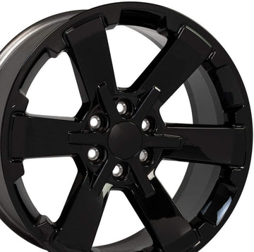 OE Wheels LLC 22 inch Rims Fit pre-2019 Silverado Sierra pre-2021 Tahoe Suburban Yukon Escalade CV41 22x9 Black Wheel Hollander 5662, Set Of 4