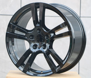 22" Wheels For Porsche Cayenne Touareg 22x9.5 Black Turbo Style 5x130 Set 4