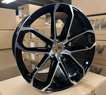 22x10 Wheels Fits Porsche Cayenne Audi Q7 5x130 22" GT Style Black Machine Set 4