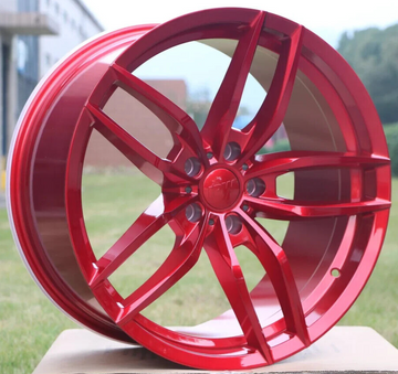 20" Red Wheels Fit Honda Accord Lexus Maxima 20x8.5 +35 5x114.3 Tuner Rims Set