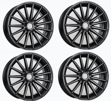 4 PCS 19" Wheels 19x8 ET35 5x114.3 CB73.1 Satin Black Rims Set
