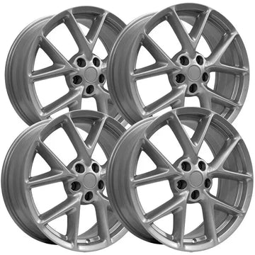 (Set of 4) OE Wheels NS20 19x8 5x4.5" +50mm Silver Wheels Rims 19" Inch