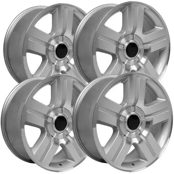 (Set of 4) OE Wheels CV84 22x9 6x5.5" +31mm Silver Wheels Rims 22" Inch