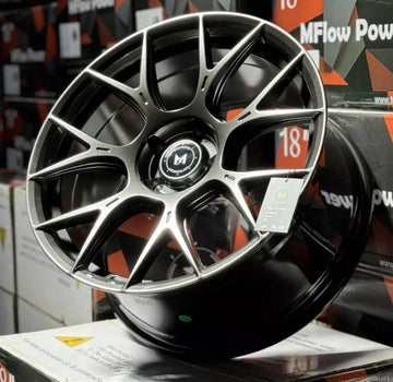 4 Pcs 19x9.5 +35 5x114.3 MFlow MFR1 Hyperblack Wheels 19" Rims Set