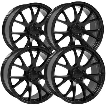 (Set of 4) OE Wheels DG15 20x9 5x115 +18mm Satin Black Wheels Rims 20" Inch
