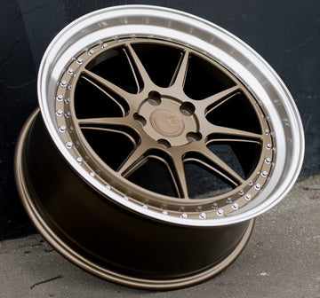 4 PCS 18x8.5 Aodhan DSX Wheels  5x100 +35 Bronze Machined Lip Rims 18 Inch Set 4