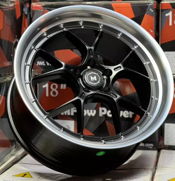 19x8.5 / 19x9.5 5x120 Staggered MFlow MFL1 Wheels 19" Matte Black Machined Lip