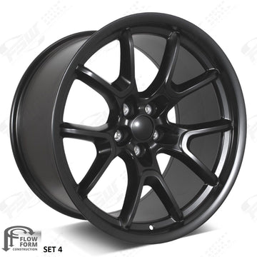 20" Wheels Fit Dodge Charger Challenger Satin Black 20x9.5 +15 Set 4