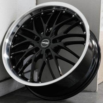 19" MRR GT1 Wheels Gloss Black Polished Lip 19x8.5 5x114.3 +35  Rims Set 4