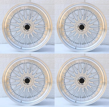 22" Wheels 22x9 5x120 / 5x114.3 +30 RS Style Silver Machined Lip Rims Set 4