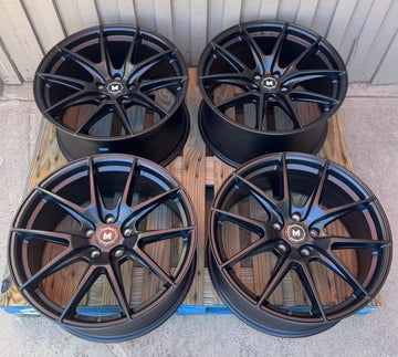 20x8.5/20x9.5 5x112 Staggered MFlow MFR2 Wheels Matte Black Rims Set 4 CB 66.6