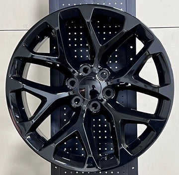 22x9.5 Wheels For GMC Sierra Chevy Silverado Tahoe Yukon Gloss Black 22" Rims
