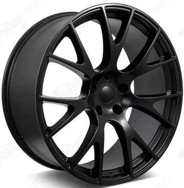 22" Wheels Fits Dodge Durango Jeep Grand Cherokee 5x127 Satin Black SRT Style