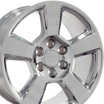 OE Wheels LLC 20 inch Rim Fits Chevy Tahoe Wheel CV76 20x9 Chrome Wheel Hollander 5652, Set of 4