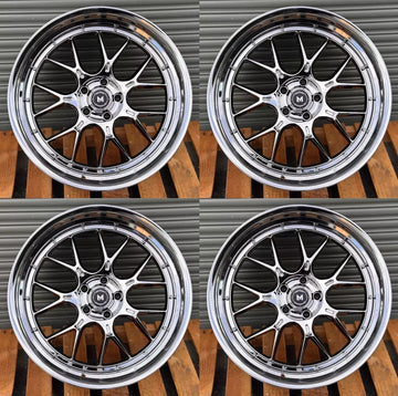 20" MFlow MFL2 PVD Chrome Wheels 20x8.5 5x114.3 +35 CB 73.1 Rims Set 4