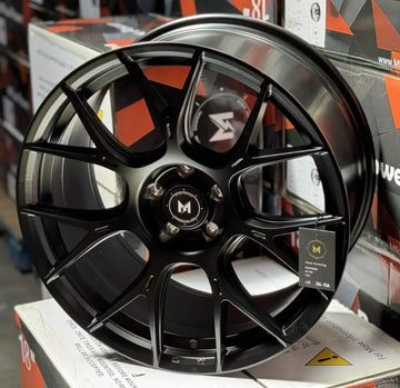4 Pcs 19x9.5 +38 5x112 MFlow MFR1 Matte Black Wheels 19" Rims Set