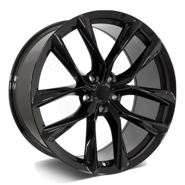 22" Gloss Black Wheels 22x9 / 22x10 5x120 Staggered Fit Tesla Model X Model S