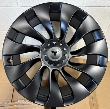 4 PCS 20" WHEELS FOR TESLA MODEL Y 20x9.5 5x114.3 +45 SATIN BLACK RIMS SET