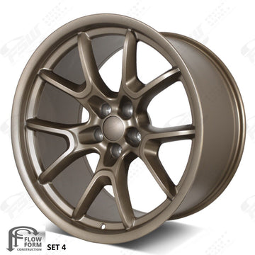 20x11 Wheels Fit Wide Body Dodge Challenger Charger Flow Formed Matte Bronze Set