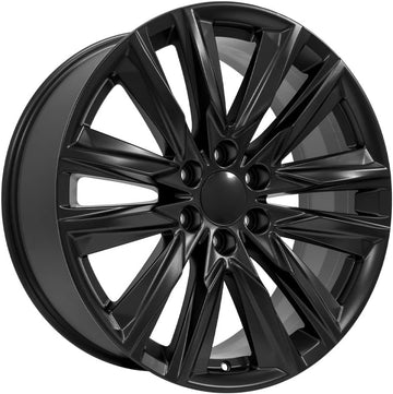 OE Wheels LLC 24 inch Fits Escalade, Silverado, Sierra Tahoe, Yukon CA91 Satin Black Wheel, Set of 4