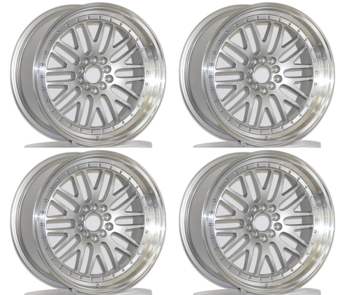 17x8 Wheels 5x112/5x114.3 +20 CB73.1 Silver Machined Lip 17