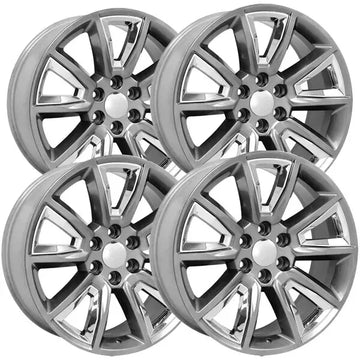 (Set of 4) OE Wheels CV73 20x8.5 6x5.5" +24mm Hyper Black/Chrome Wheels Rims