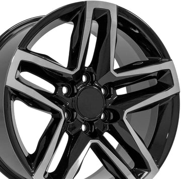 OE Wheels LLC 20 inch Rim Fits Chevy Silverado Trail Boss Wheel CV34B 20x9 Black Mach'd Wheel Hollander 5911, Set of 4