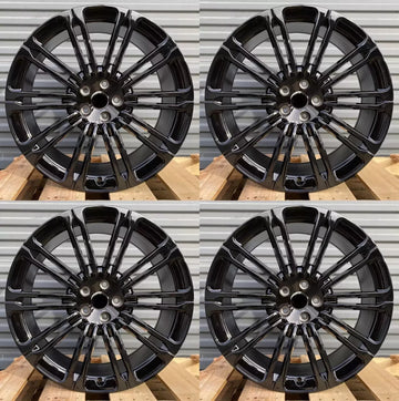 22x9.5 +49 CRESCENDO STYLE BLACK 22" WHEELS FOR LAND RANGE ROVER SPORt DEFENDER