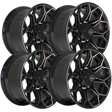 (Set of 4) 4Play Gen3 4P83 20x9 8x6.5" +0mm Black/Tint Wheels Rims 20" Inch