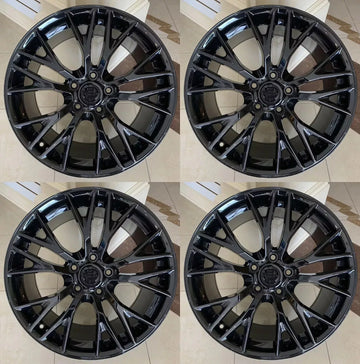 19x8.5 / 20x10 Gloss Black Wheels For Corvette C6 C7 5X120.7 Staggered Rims Set