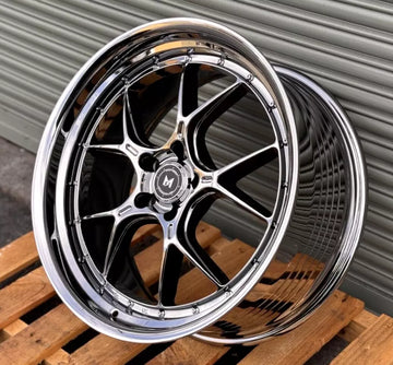 18x9.5 +35 5x100 MFlow MFL1 PVD Chrome Wheels 18" Rims Set 4