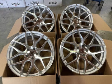 20" Aodhan AFF2 Wheels 20x9 +32 / 20x10.5 +45 5x114.3 Silver Staggered Rims Set