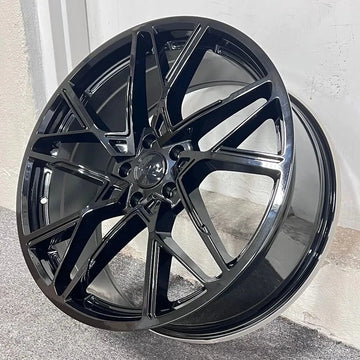 20" Wheels 20x8.5 +35 / 20x10 +40 5x114.3 Gloss Black Staggered Tuner Rims Set 4